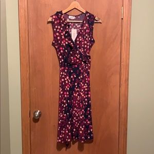 Ruffle collar wrap dress.